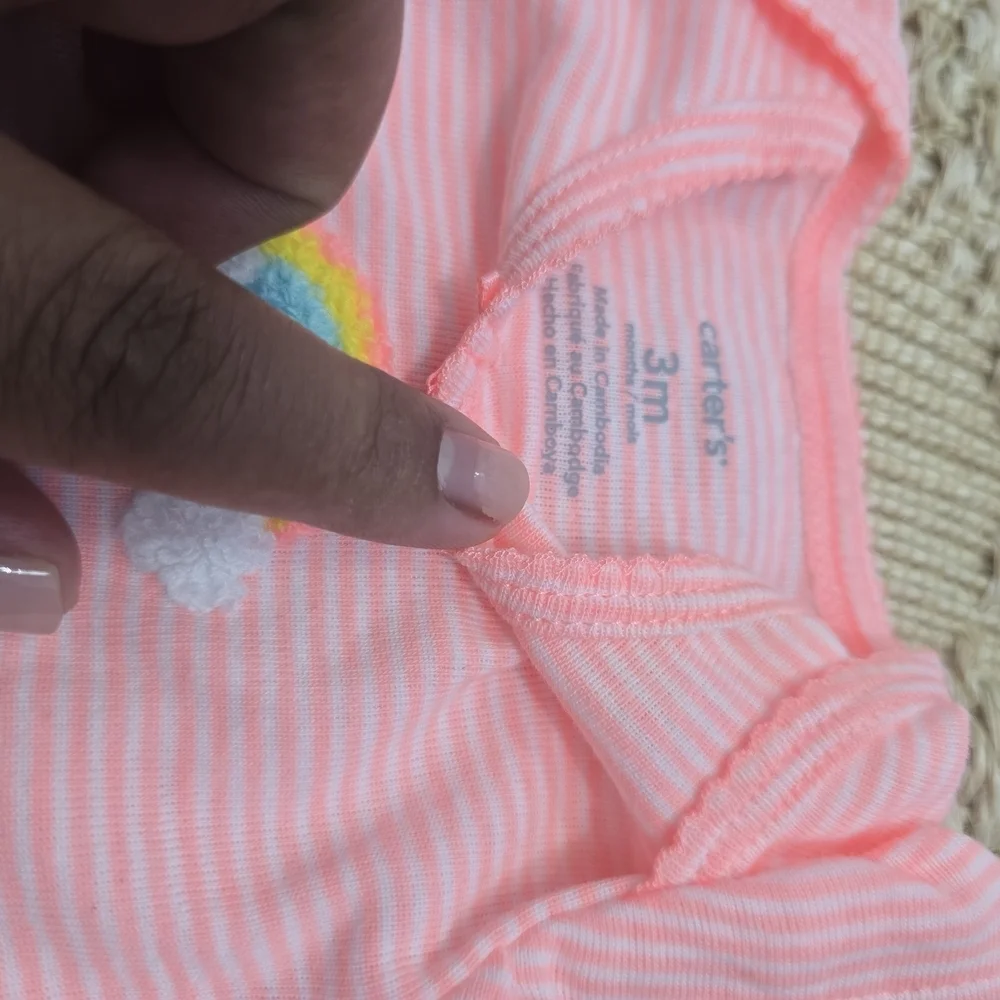 Carter's White and Neon Baby Onesie